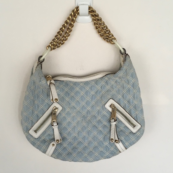 Marc Jacobs Handbags - Marc Jacobs Quilted Light Blue Chain-Handle Hobo Bag